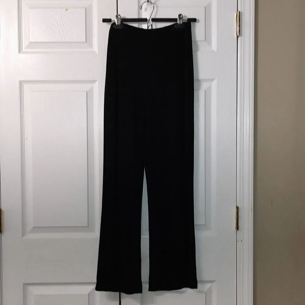 Chico's Travelers black slacks dress pull on pants no iron comfy Sz 1 Short M